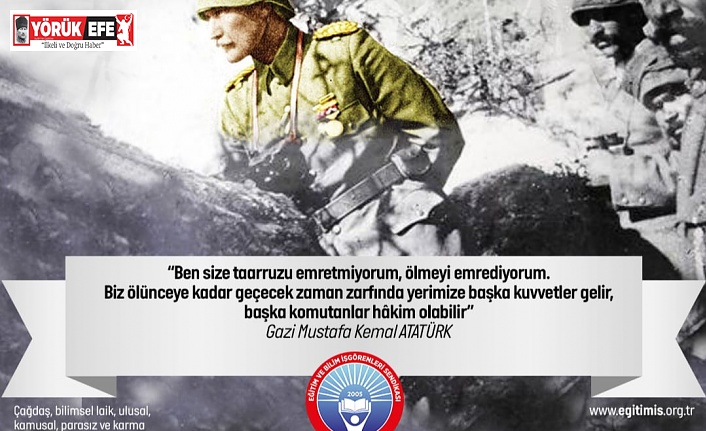 EĞİTİM İŞ"BİRLİK VE BERABERLİĞİMİZİN SEMBOLÜ ÇANAKKALE ZAFERİ’NİN 106. YILINI KUTLUYORUZ"