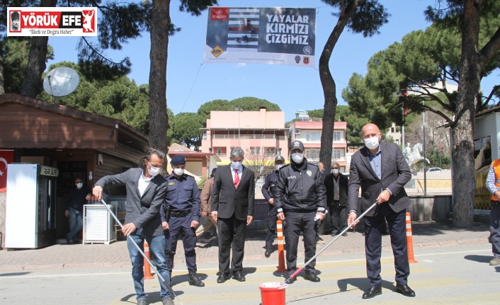 Kuyucak’ta yaya geçitlerine kırmızı çizgi çekildi