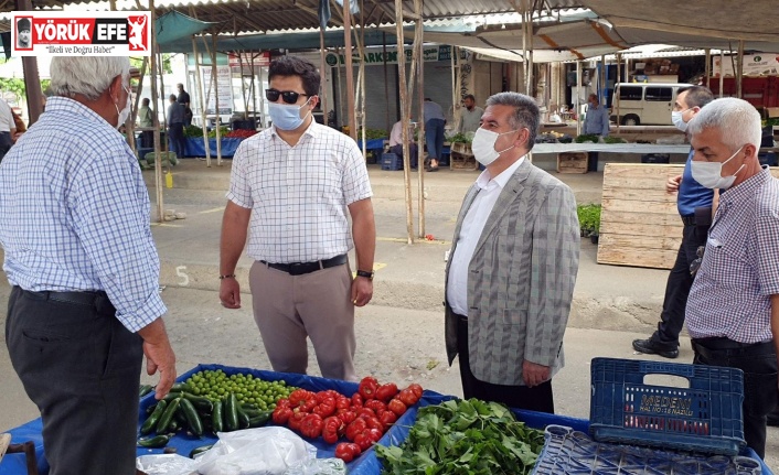 Kaymakam Ülkü ve Başkan Erol, pazar kurulacak yerleri inceledi