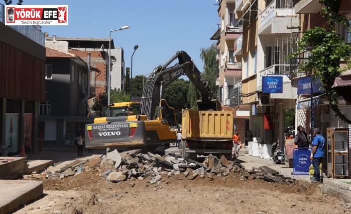 Nazilli Belediyesi yol yapım çalışmalarını sürdürüyor