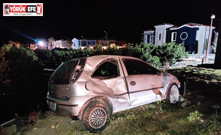 Tarlaya uçan otomobil sürücüsü yaralı halde kaçtı