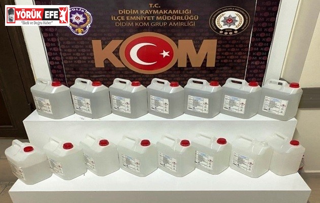 Didim’de 55 litre etil alkol ele geçirildi