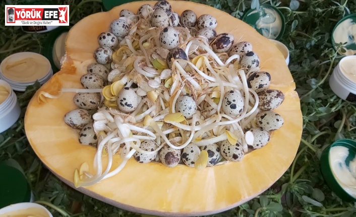Semizotu, bıldırcın yumurtası ve kabak bileşeni ile krem yaptı