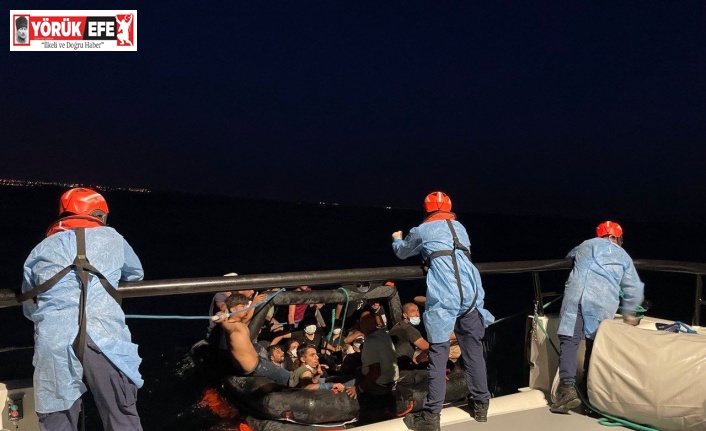 Aydın açıklarında 57 düzensiz göçmen kurtarıldı