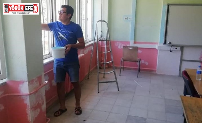 Öğretmenler yeni dönem için boya-badanaya başladı