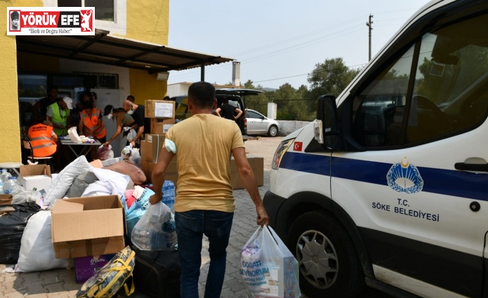 Söke Belediyesi’nin yardım aracı Muğla’nın Bodrum ilçesine ulaştı