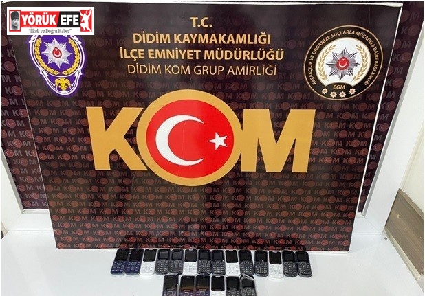 Didim’de 20 adet kaçak telefon ele geçirildi