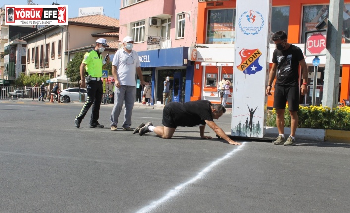 Emekleyerek yarışı tamamladı