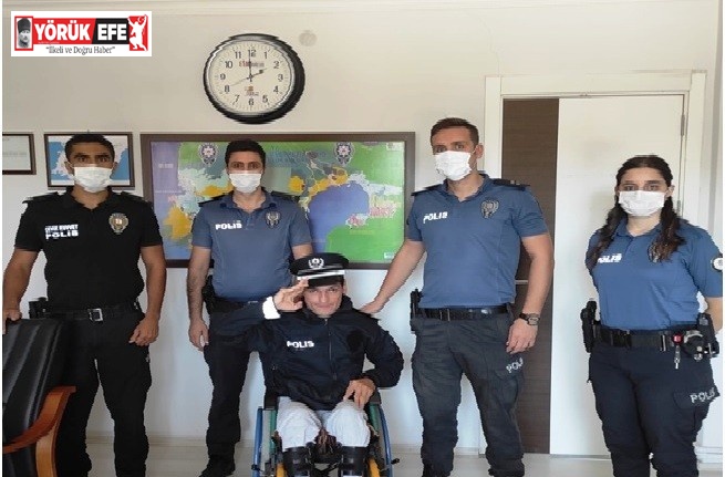 Engelli Okan’ın hayalini polisler gerçekleştirdi