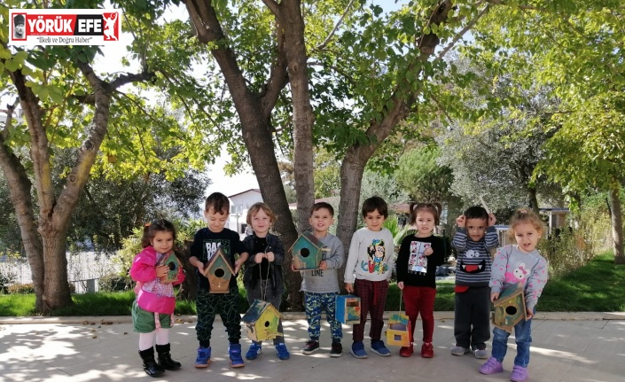 Miniklerden kuşlara sıcak yuva