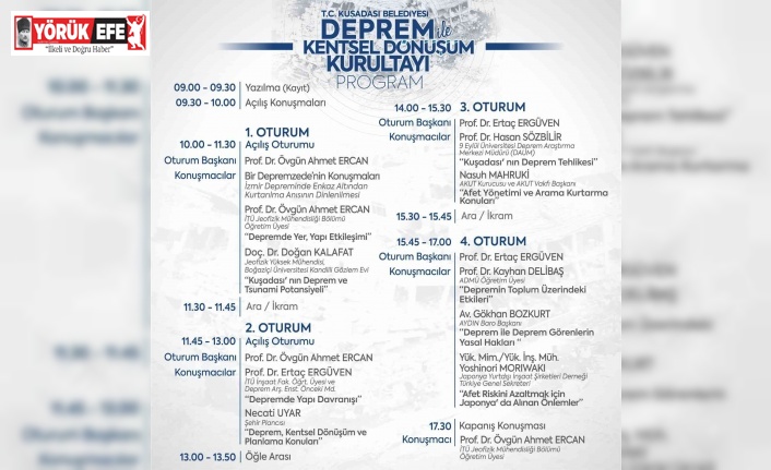 Kuşadası deprem ile kentsel dönüşüm kurultayına ev sahipliği yapacak