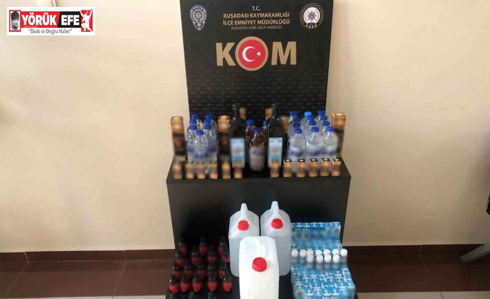 Kuşadası’nda kaçak içki operasyonu