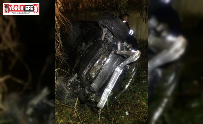 Şarampole yuvarlanan otomobilin sürücüsü yaralandı