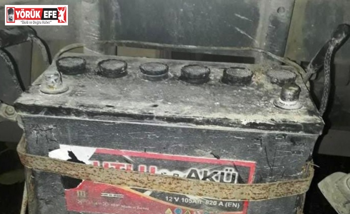 Akü hırsızı fazla kaçamadı