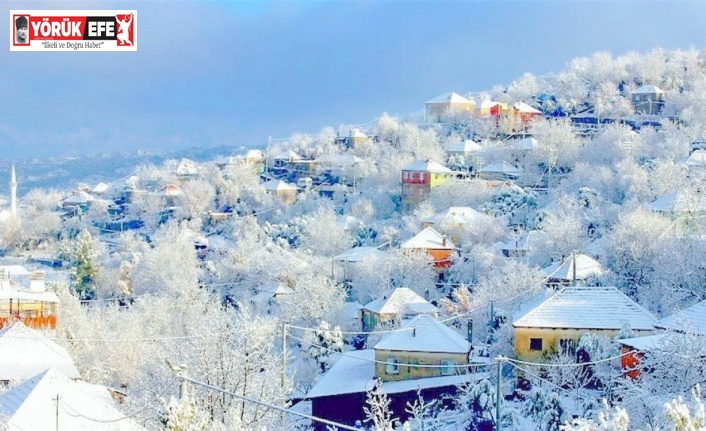 Kavşit Köyü’nün karlı fotoğrafı yoğun ilgi gördü