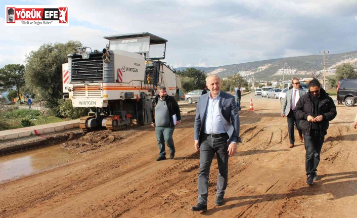 Didim’de sıcak asfalt çalışması sürüyor