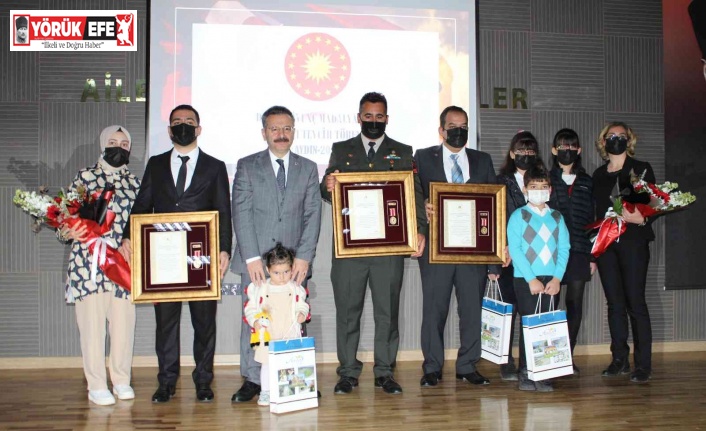 Aydın’da 3 gaziye Devlet Övünç Madalya Beratı takdim edildi