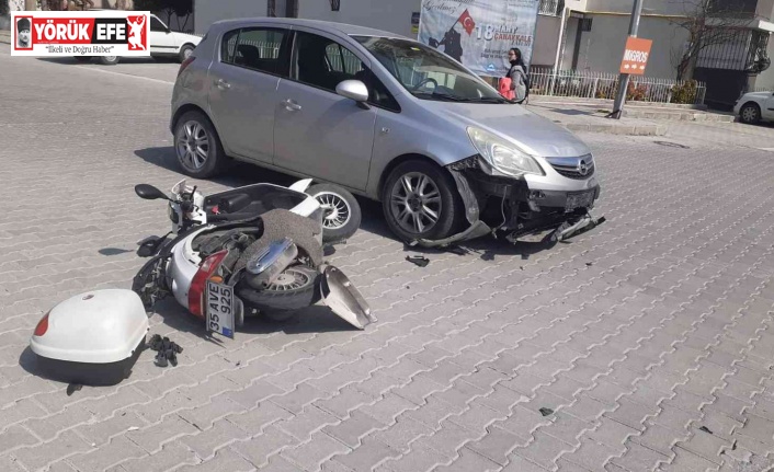Söke’de otomobil ile motosiklet çarpıştı