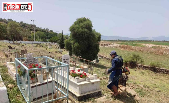 Söke Belediyesi, bayram öncesi mezarlık temizliği gerçekleştirdi