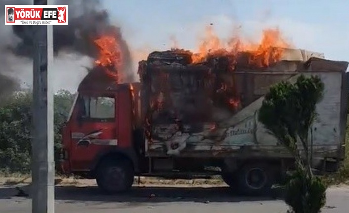 Seyir halindeki kamyonda çıkan yangın söndürüldü