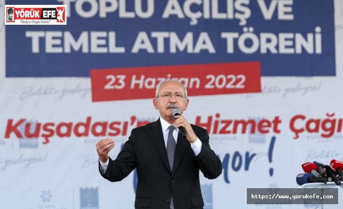 CHP Genel Başkanı Kılıçdaroğlu, Kuşadası'nda toplu açılış ve temel atma törenine katıldı