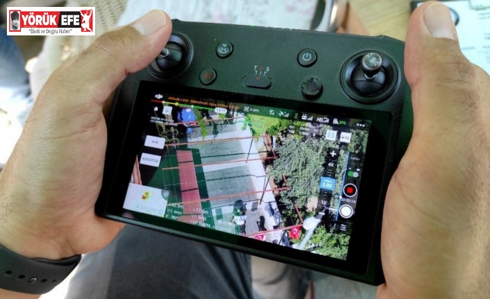 Kuşadası çarşısında dronelu denetim