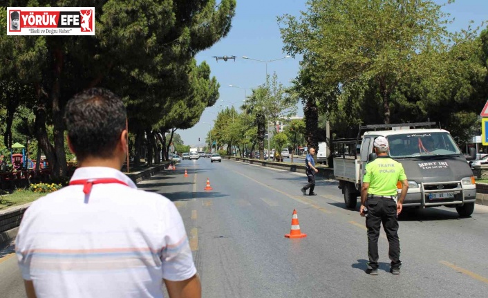 Aydın’da bayram öncesi drone destekli trafik denetimi yapıldı