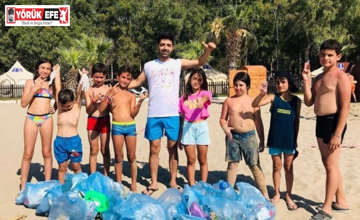 Aydınlı öğrencilerden sahil temizliği