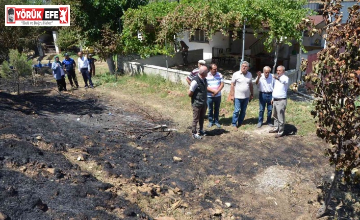 Posacı ve Kaplan yangın bölgesinde incelemelerde bulundu
