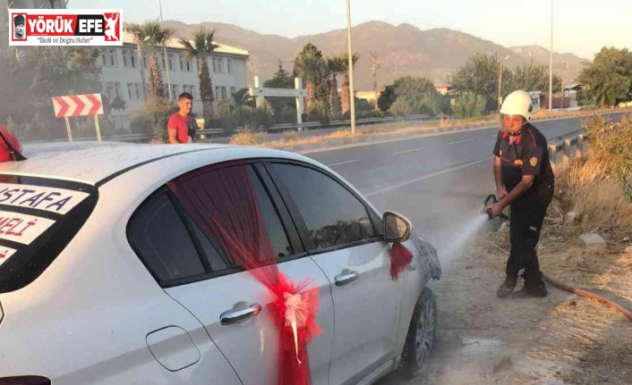 Gelin arabası küle döndü