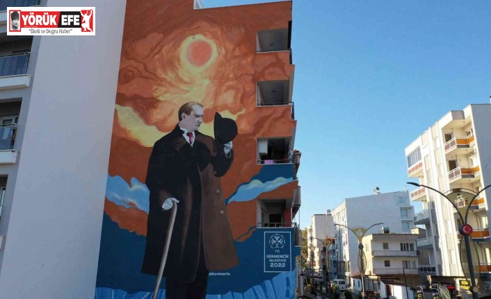 Germencik’e Atatürk’ün dev resmi çizildi