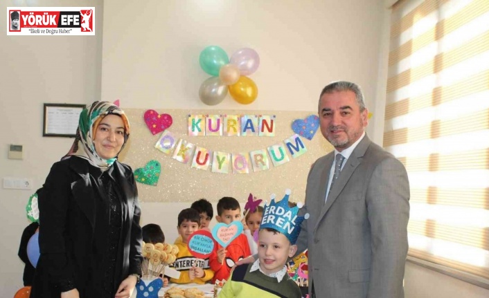 Aydın’da 4-6 yaş öğrencileri Kur’an’a geçmenin sevincini yaşadı