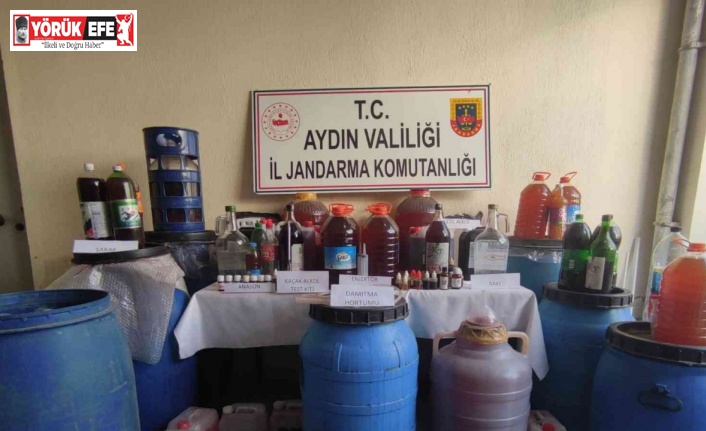 Jandarma Nazilli’de litrelerce kaçak içki ele geçirdi