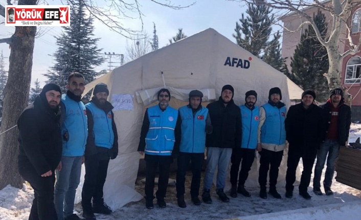 Aydın İl Müftülüğü deprem bölgesinde mescid çadırı inşa ederek ibadet imkanı sağladı