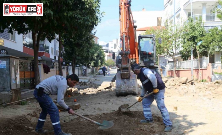 Efeler Belediyesi ekipleri Girne Mahallesi’ndeki yolları yeniliyor