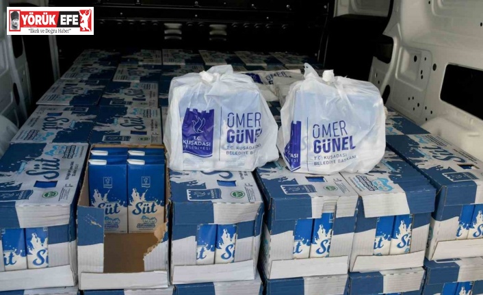 Kuşadası Belediyesi süt dağıtımına başladı