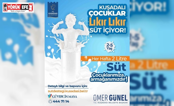 Kuşadası Belediyesi’nin süt desteği sürüyor