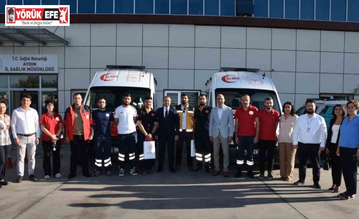 Aydın’dan 8 gönüllü sağlık personeli ve 2 ambulans Libya’ya gönderildi