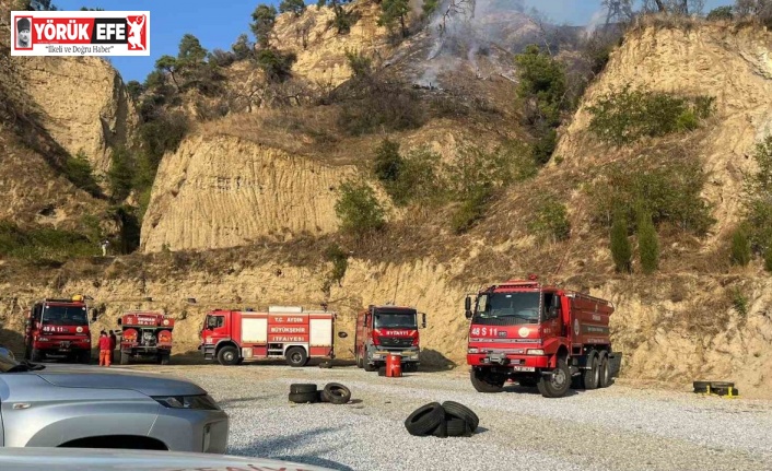 Atış poligonu mevkiindeki yangın kontrol altına alındı