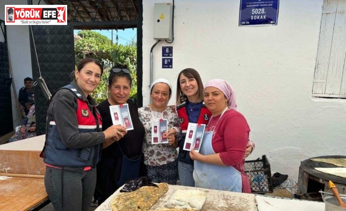 Aydın’da jandarma ekipleri semt pazarında KADES’i anlattı