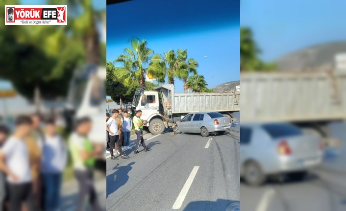 Kamyona çarpan otomobilden burnu bile kanamadan kurtuldu