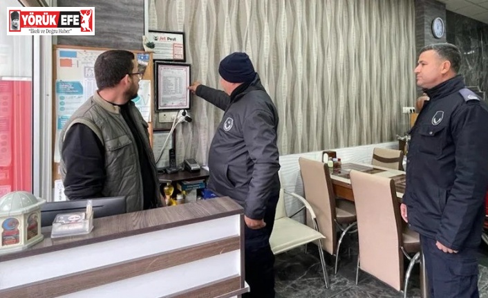 Köşk Belediyesi zabıta ekiplerinden fiyat listesi denetimi