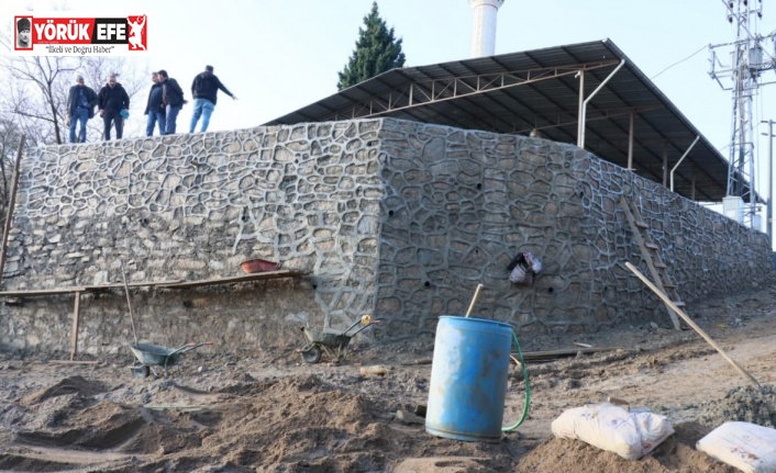 Nazilli Belediyesi’nin, Eycelli’deki istinat duvarını tamamladı