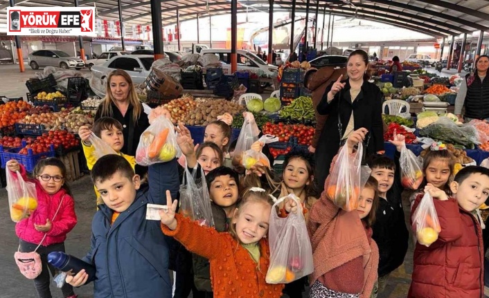 Bozdoğanlı minikler matematiği pazarda alış-veriş yaparak öğrendi
