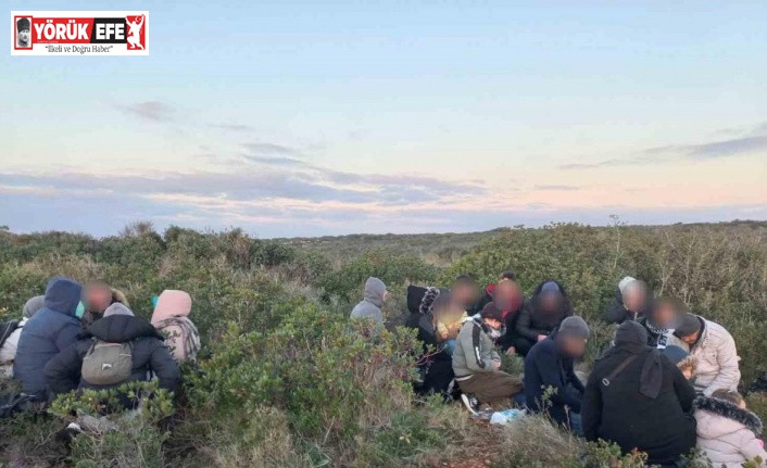 Makilik alan içerisine gizlenmiş düzensiz göçmenleri insansız hava aracı buldu