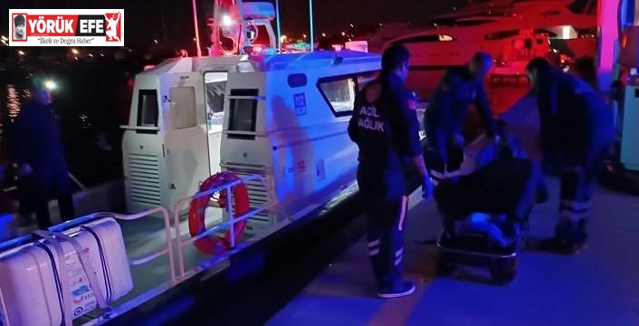 Teknede rahatsızlanan kişinin tahliyesi yapıldı