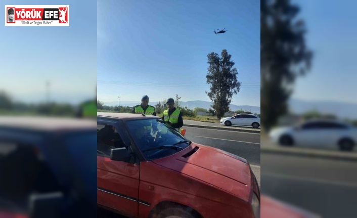 Aydın jandarmasından havadan trafik denetimi