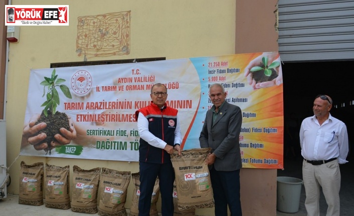 Söke’de yağlık ayçiçeği tohumu dağıtıldı