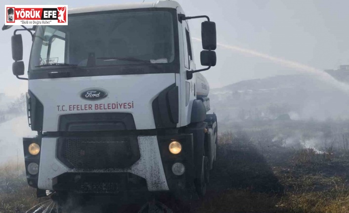 Otluk alan yangına Efeler Belediyesi’nden hızlı müdahale
