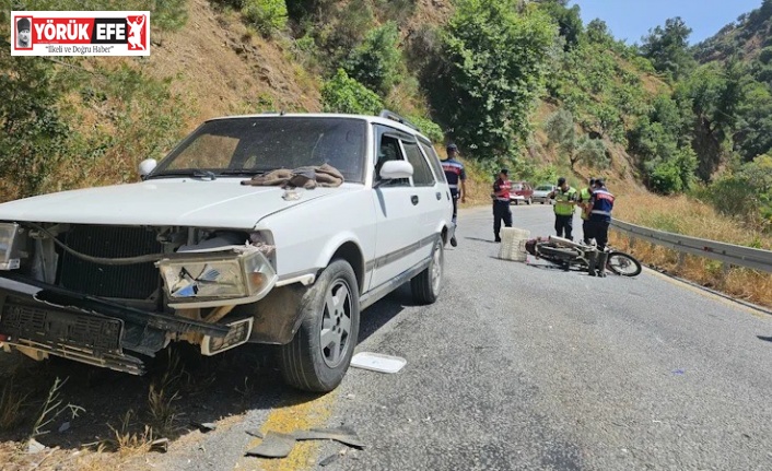 Otomobil ile motosiklet çarpıştı: 1 ağır yaralı